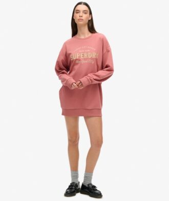 Luxe Metallic Logo Sweatkleid