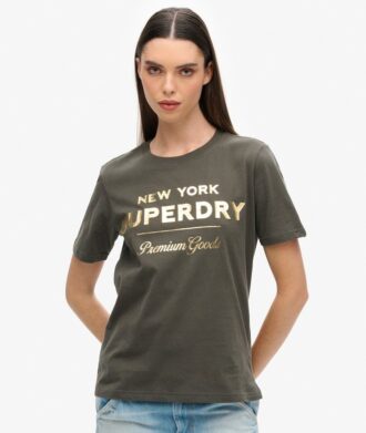 Luxuriöses Metallic-Logo-T-Shirt