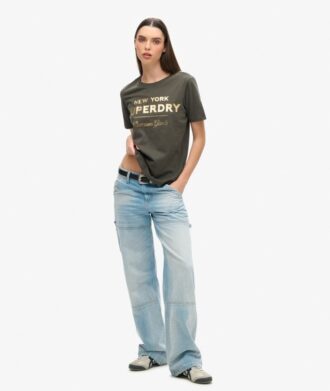 Luxuriöses Metallic-Logo-T-Shirt