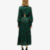 Maxi-Jacquardkleid mit Wasserfallausschnitt Maxi-Jacquardkleid mit Wasserfallausschnitt