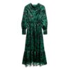 Maxi-Jacquardkleid mit Wasserfallausschnitt Maxi-Jacquardkleid mit Wasserfallausschnitt