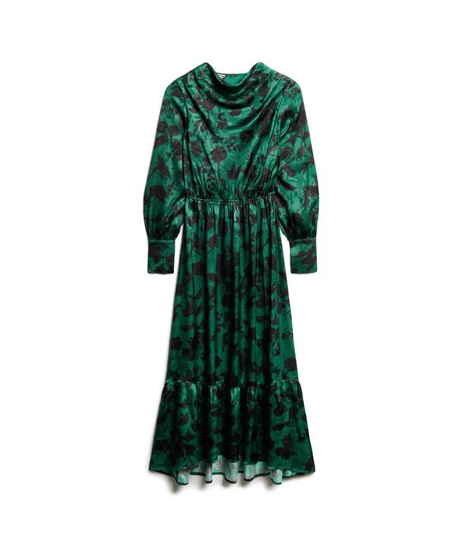 Maxi-Jacquardkleid mit Wasserfallausschnitt Maxi-Jacquardkleid mit Wasserfallausschnitt