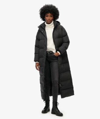 Maxi-Puffer-Mantel mit Kapuze