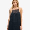 Maxi-Strandkleid mit Neckholder und Spitze