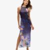 Maxikleid aus bedrucktem Satin