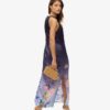 Maxikleid aus bedrucktem Satin