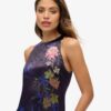 Maxikleid aus bedrucktem Satin