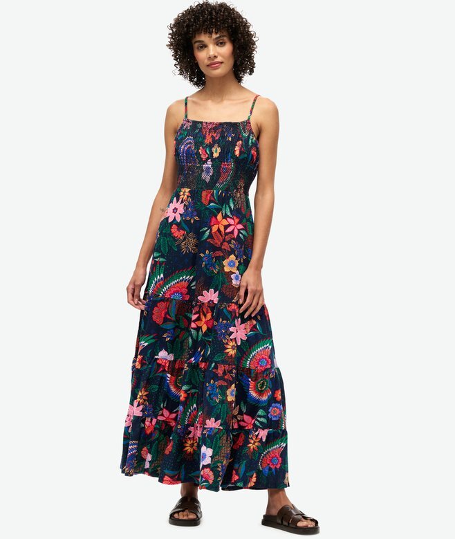 Maxikleid mit Smok-Details Maxikleid mit Smok-Details