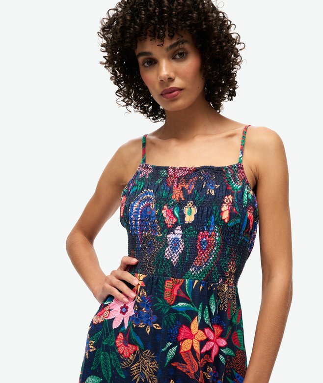 Maxikleid mit Smok-Details Maxikleid mit Smok-Details