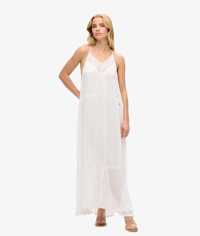 Maxikleid mit Spitzenbesatz Maxikleid mit Spitzenbesatz