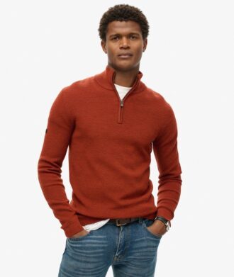 Merino-Pullover mit halbem Reißverschluss Merino-Pullover mit halbem Reißverschluss
