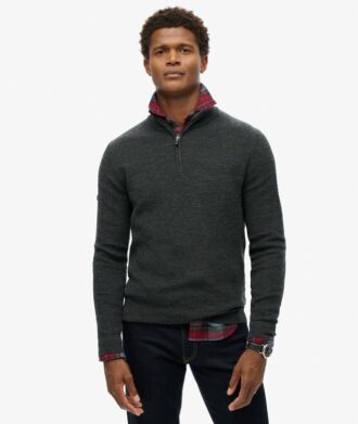 Merino-Pullover mit halbem Reißverschluss Merino-Pullover mit halbem Reißverschluss