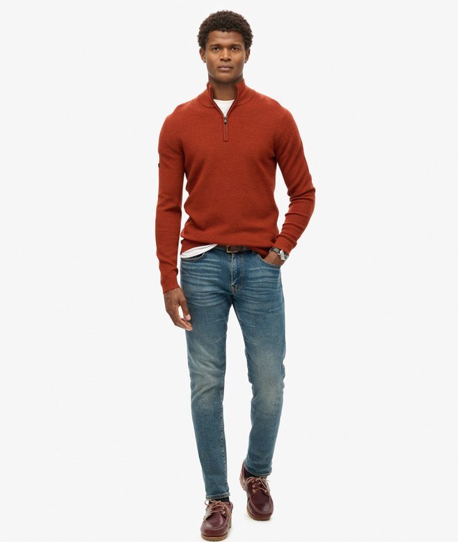 Merino-Pullover mit halbem Reißverschluss Merino-Pullover mit halbem Reißverschluss