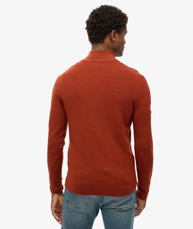 Merino-Pullover mit halbem Reißverschluss Merino-Pullover mit halbem Reißverschluss