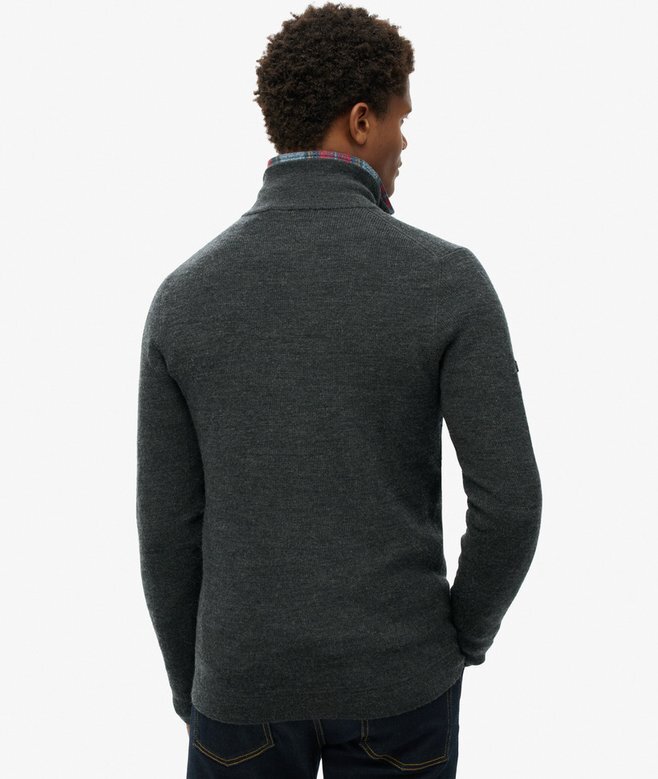 Merino-Pullover mit halbem Reißverschluss Merino-Pullover mit halbem Reißverschluss
