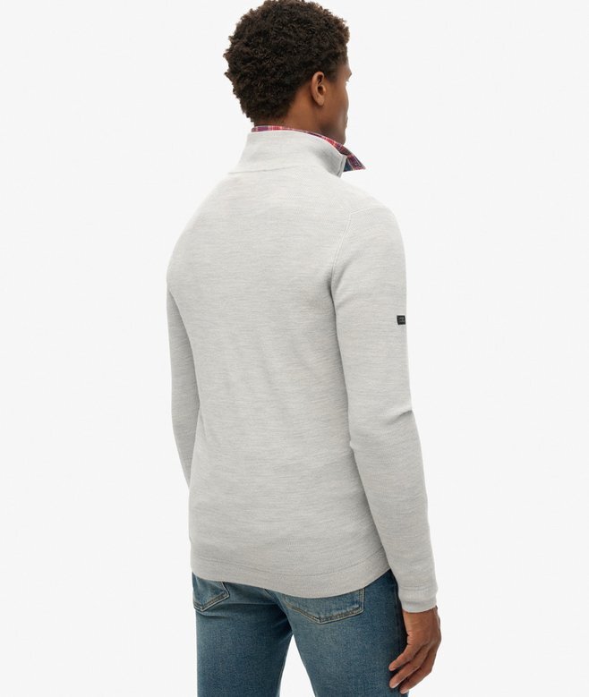 Merino-Pullover mit halbem Reißverschluss Merino-Pullover mit halbem Reißverschluss