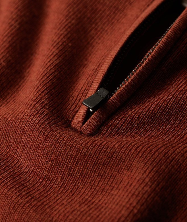 Merino-Pullover mit halbem Reißverschluss Merino-Pullover mit halbem Reißverschluss