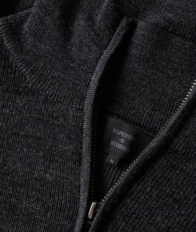 Merino-Pullover mit halbem Reißverschluss Merino-Pullover mit halbem Reißverschluss