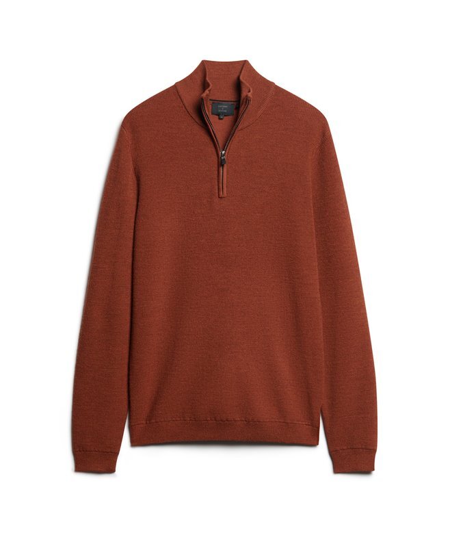 Merino-Pullover mit halbem Reißverschluss Merino-Pullover mit halbem Reißverschluss