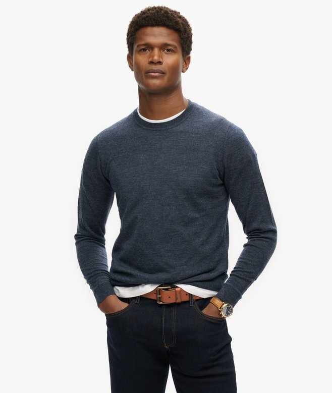 Merino-Pullover mit Rundhalsausschnitt Merino-Pullover mit Rundhalsausschnitt