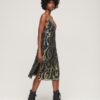 Metallic-Midi-Slip-Kleid