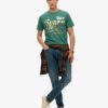Metallic-Workwear-T-Shirt mit Grafikprint