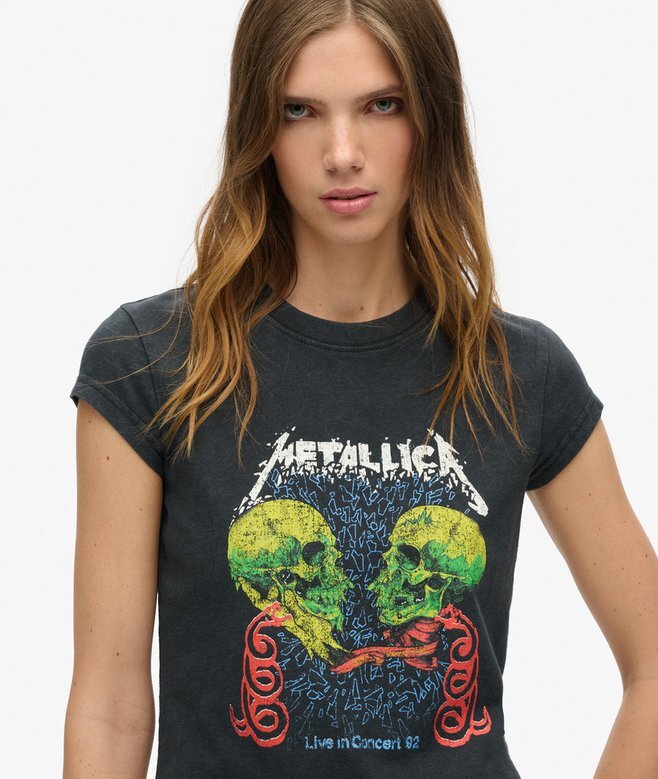 Metallica X Superdry T-Shirt mit Flügelärmeln Metallica X Superdry T-Shirt mit Flügelärmeln
