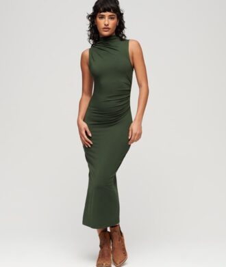 Midi-Kleid aus gerüschtem Jersey