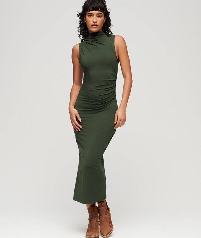 Midi-Kleid aus gerüschtem Jersey Midi-Kleid aus gerüschtem Jersey