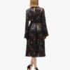 Midi-Kleid aus Jacquard mit ausgestellten Ärmeln Midi-Kleid aus Jacquard mit ausgestellten Ärmeln