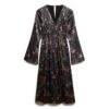 Midi-Kleid aus Jacquard mit ausgestellten Ärmeln Midi-Kleid aus Jacquard mit ausgestellten Ärmeln