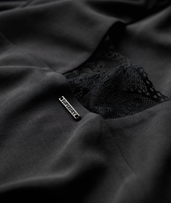 Midi-Kleid aus Jersey mit Spitzenrücken Midi-Kleid aus Jersey mit Spitzenrücken