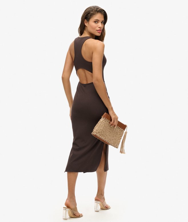 Midi-Kleid aus Jersey mit U-Ausschnitt Midi-Kleid aus Jersey mit U-Ausschnitt