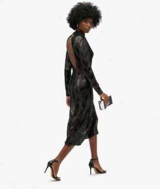 Midi-Kleid mit Chevron-Muster und offenem Rücken