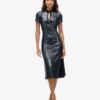 Midi-Kleid mit Pailletten in Mandarin