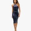 Midi-Kleid mit Pailletten und Neckholder Midi-Kleid mit Pailletten und Neckholder