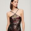 Midi-Kleid mit Pailletten und Neckholder Midi-Kleid mit Pailletten und Neckholder