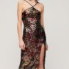 Midi-Kleid mit Pailletten und Neckholder Midi-Kleid mit Pailletten und Neckholder