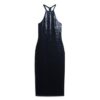 Midi-Kleid mit Pailletten und Neckholder Midi-Kleid mit Pailletten und Neckholder