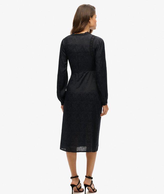 Midi-Kleid mit Spitzenbesatz Midi-Kleid mit Spitzenbesatz