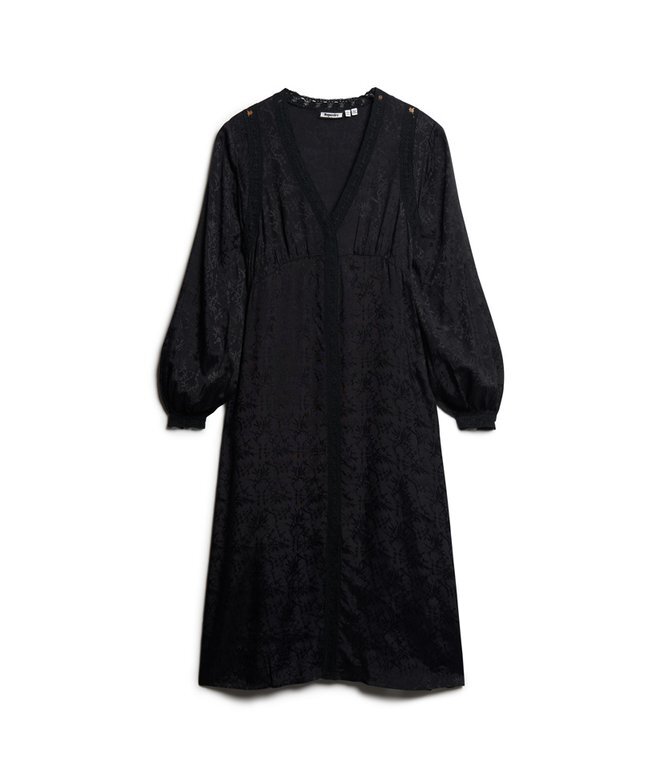 Midi-Kleid mit Spitzenbesatz Midi-Kleid mit Spitzenbesatz