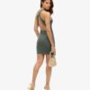 Mini-Bodycon-Kleid mit gekreuztem Rücken