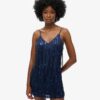 Mini-Kleid mit V-Ausschnitt und Fransen Mini-Kleid mit V-Ausschnitt und Fransen