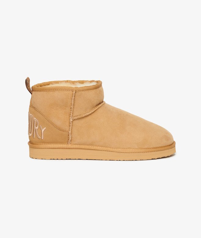 Mini-Stiefel aus Wildleder und Sherpa Mini-Stiefel aus Wildleder und Sherpa