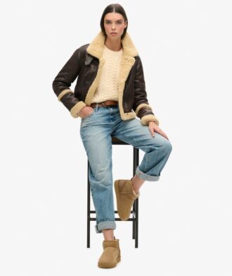 Mini-Stiefel aus Wildleder und Sherpa