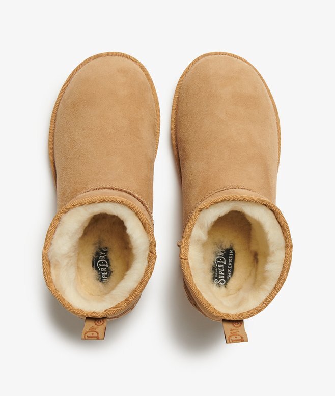 Mini-Stiefel aus Wildleder und Sherpa Mini-Stiefel aus Wildleder und Sherpa