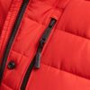 Mittellange Puffer-Daunenjacke mit Kapuze aus Kunstfell