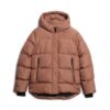 Mittellange Sport-Puffer-Jacke mit Kapuze