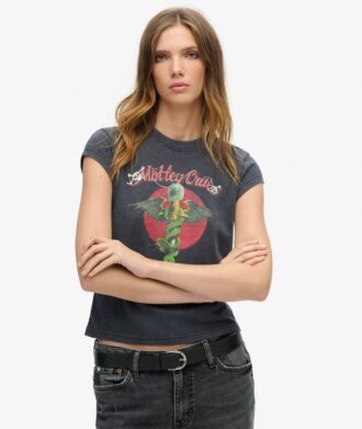 Motley Crue X Superdry T-Shirt mit Flügelärmeln