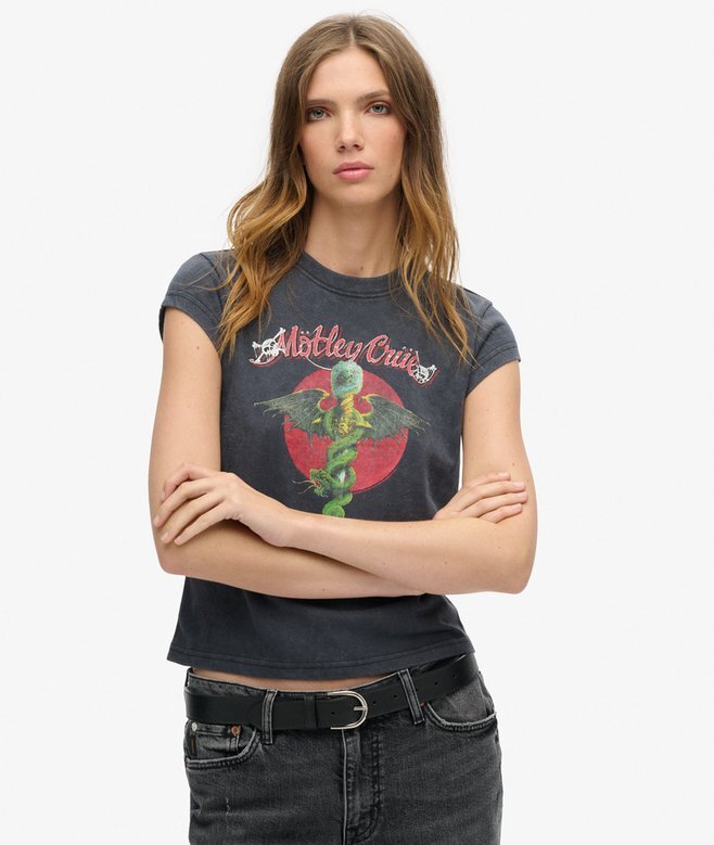Motley Crue X Superdry T-Shirt mit Flügelärmeln Motley Crue X Superdry T-Shirt mit Flügelärmeln